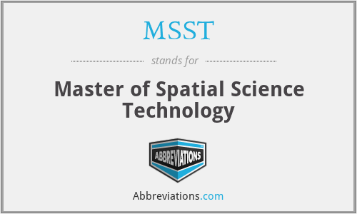 MSST - Master of Spatial Science Technology