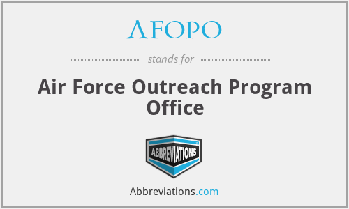 AFOPO - Air Force Outreach Program Office