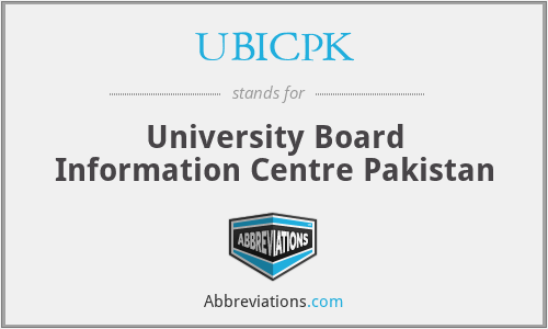 UBICPK - University Board Information Centre Pakistan