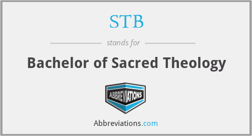 STB - Bachelor of Sacred Theology