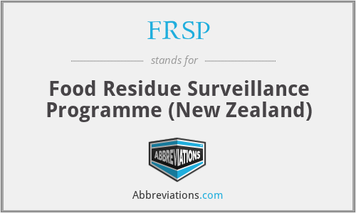 FRSP - Food Residue Surveillance Programme (New Zealand)