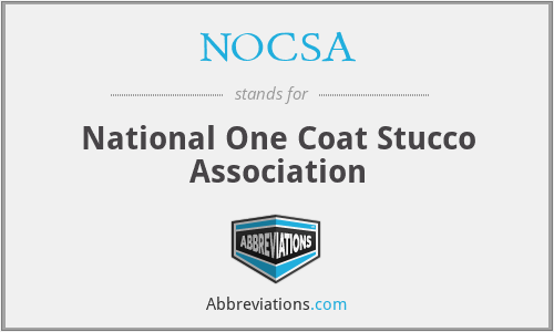 NOCSA - National One Coat Stucco Association