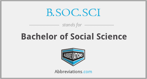 B.SOC.SCI - Bachelor of Social Science