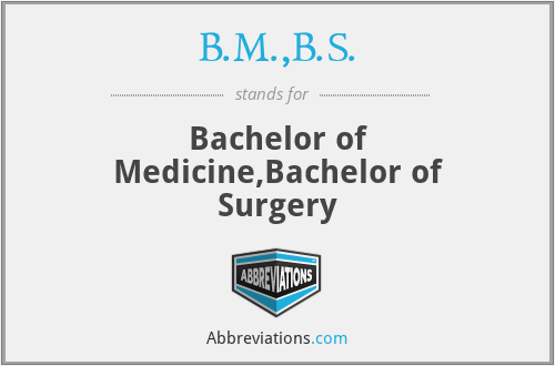 B.M.,B.S. - Bachelor of Medicine,Bachelor of Surgery