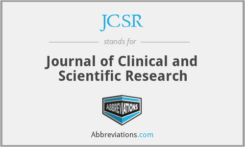 JCSR - Journal of Clinical and Scientific Research