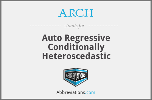 ARCH - Auto Regressive Conditionally Heteroscedastic