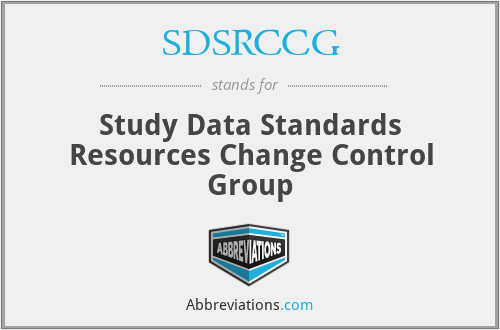 SDSRCCG - Study Data Standards Resources Change Control Group