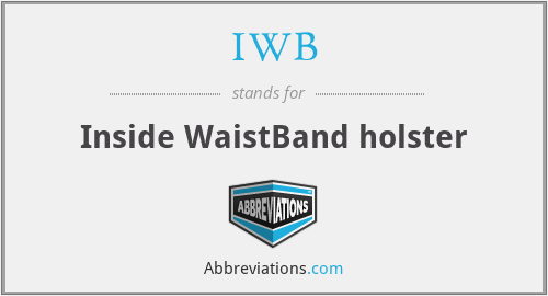 IWB - Inside WaistBand holster