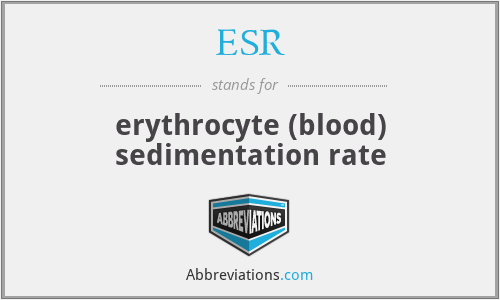 ESR - erythrocyte (blood) sedimentation rate