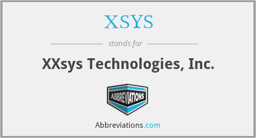 XSYS - XXsys Technologies, Inc.