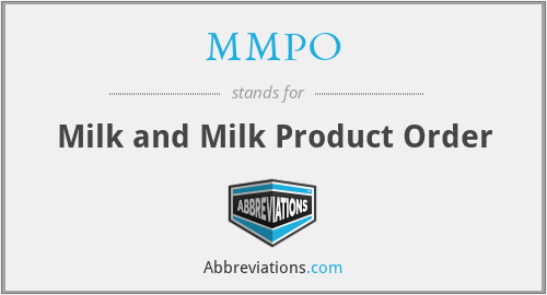 MMPO - Milk and Milk Product Order