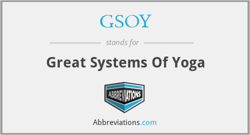 GSOY - Great Systems Of Yoga