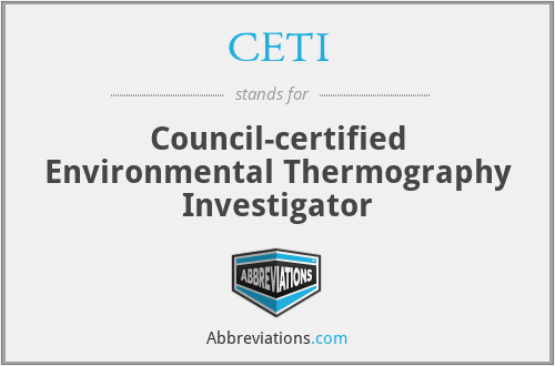 CETI - Council-certified Environmental Thermography Investigator