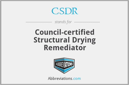 CSDR - Council-certified Structural Drying Remediator