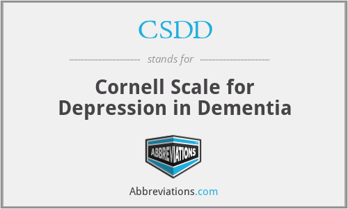 CSDD - Cornell Scale for Depression in Dementia