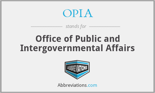 OPIA - Office of Public and Intergovernmental Affairs