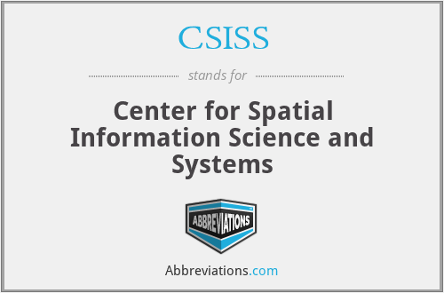 CSISS - Center for Spatial Information Science and Systems