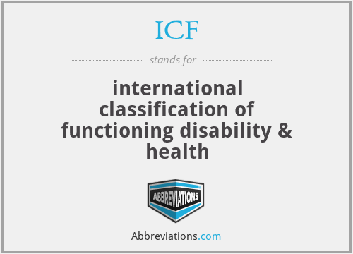 ICF - international classification of functioning disability & health