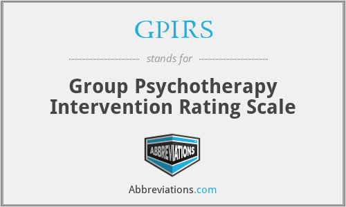 GPIRS - Group Psychotherapy Intervention Rating Scale