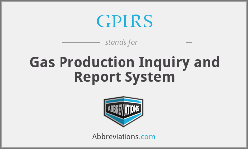 GPIRS - Gas Production Inquiry and Report System