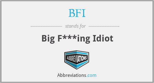 BFI - Big F***ing Idiot