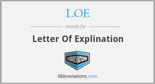 LOE - Letter Of Explination