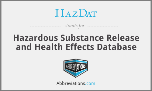HazDat - Hazardous Substance Release and Health Effects Database
