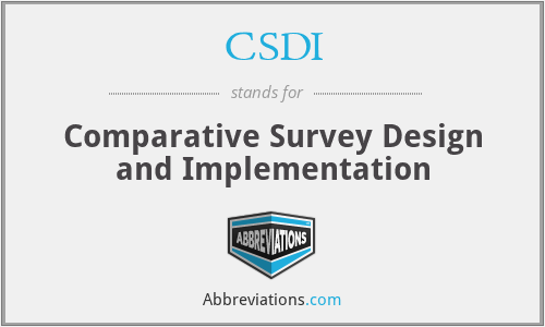 CSDI - Comparative Survey Design and Implementation
