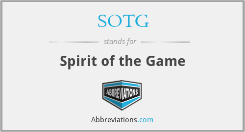 SOTG - Spirit of the Game