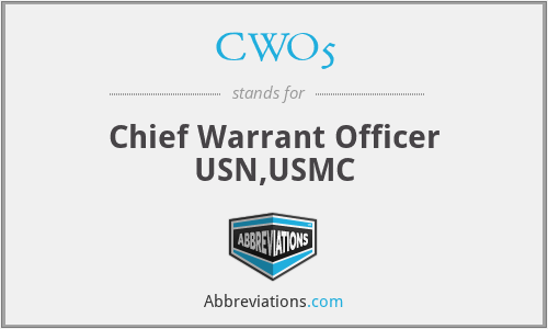 CWO5 - Chief Warrant Officer USN,USMC