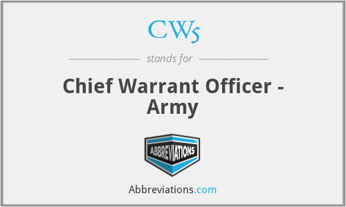 CW5 - Chief Warrant Officer - Army