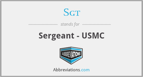 Sgt - Sergeant - USMC