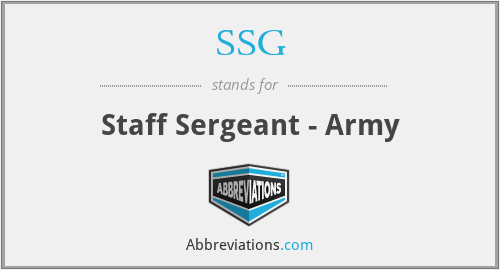 SSG - Staff Sergeant - Army