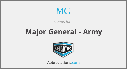 MG - Major General - Army