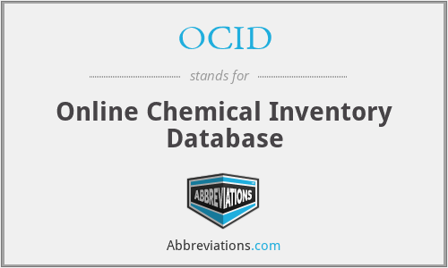 OCID - Online Chemical Inventory Database