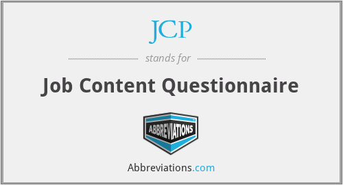 JCP - Job Content Questionnaire