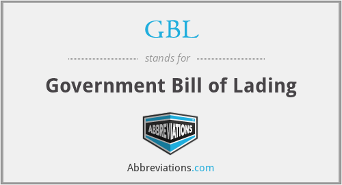 GBL - Government Bill of Lading