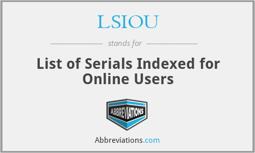 LSIOU - List of Serials Indexed for Online Users