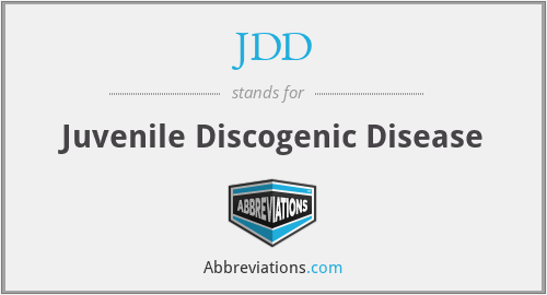 JDD - Juvenile Discogenic Disease