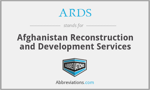 ARDS - Afghanistan Reconstruction and Development Services