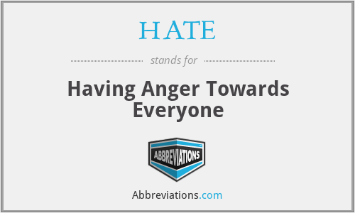 HATE - Having Anger Towards Everyone