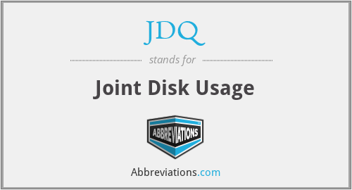 JDQ - Joint Disk Usage