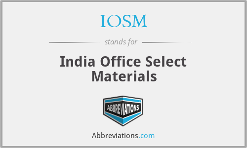IOSM - India Office Select Materials