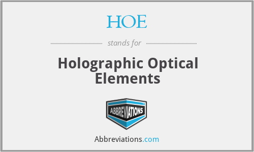 HOE - Holographic Optical Elements