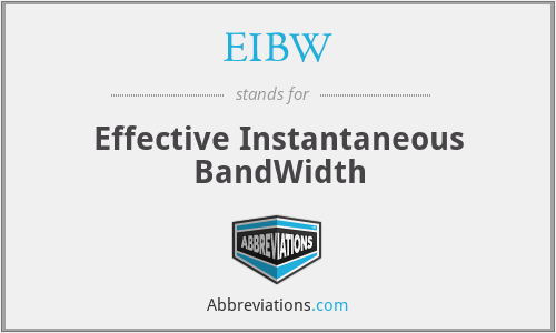 EIBW - Effective Instantaneous BandWidth
