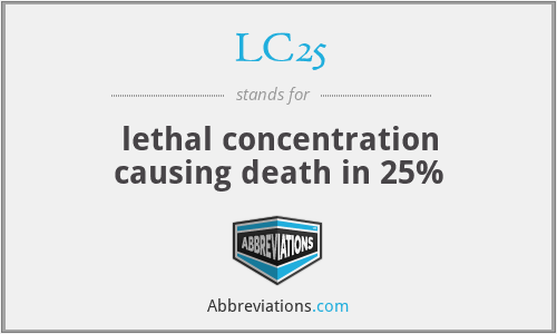 LC25 - lethal concentration causing death in 25%