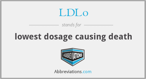 LDLo - lowest dosage causing death