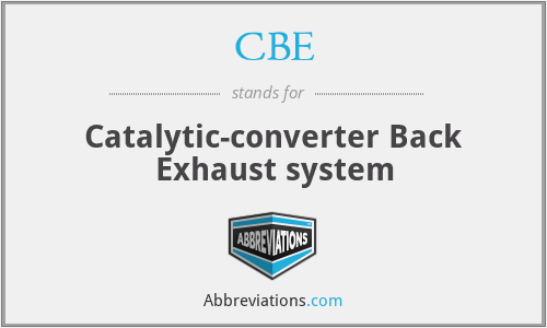 CBE - Catalytic-converter Back Exhaust system