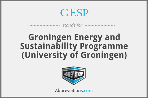 GESP - Groningen Energy and Sustainability Programme (University of Groningen)