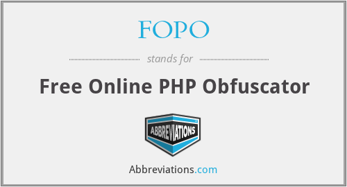FOPO - Free Online PHP Obfuscator
